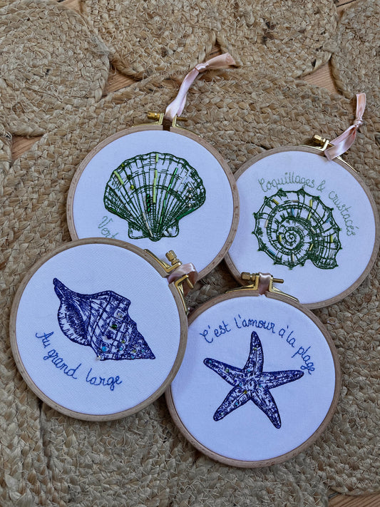 Cercle brodé "L'escargot